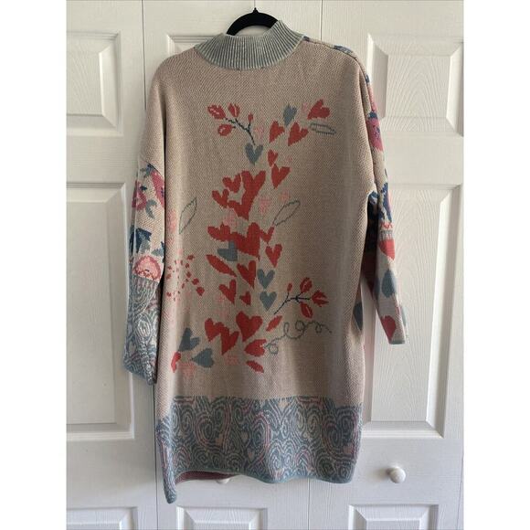 Coldwater‎ Creek Long Line Knit Cardigan Sweater XL Indie Bloomcore Boho Novelty - Picture 9 of 9